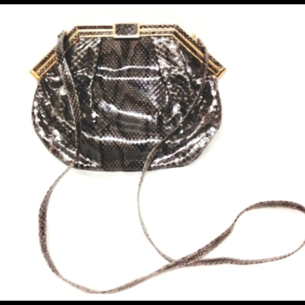Colombetti 1980's Python Snake Skin Clutch/Purse - image 1